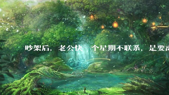 吵架后，老公快一个星期不联系，是要离婚的节奏吗？