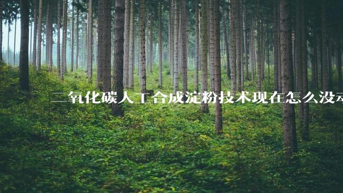 二氧化碳人工合成淀粉技术现在怎么没动静了？